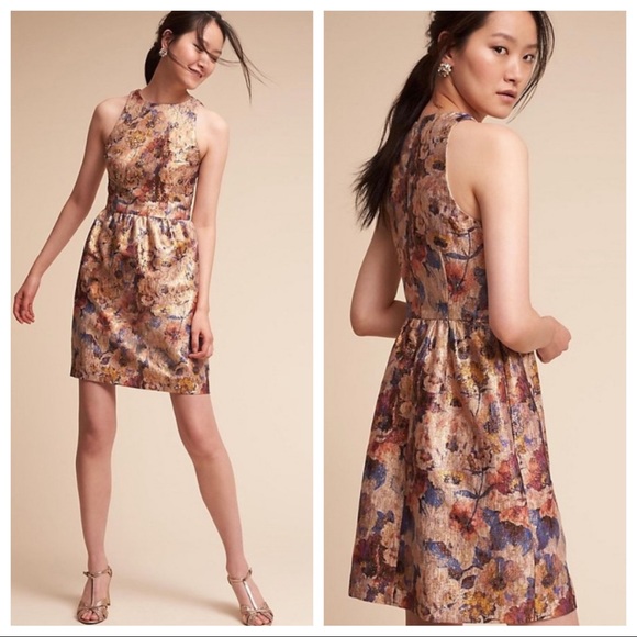 🆕NWT Anthropologie gold BHLDN Curtsy Dress - Picture 1 of 16